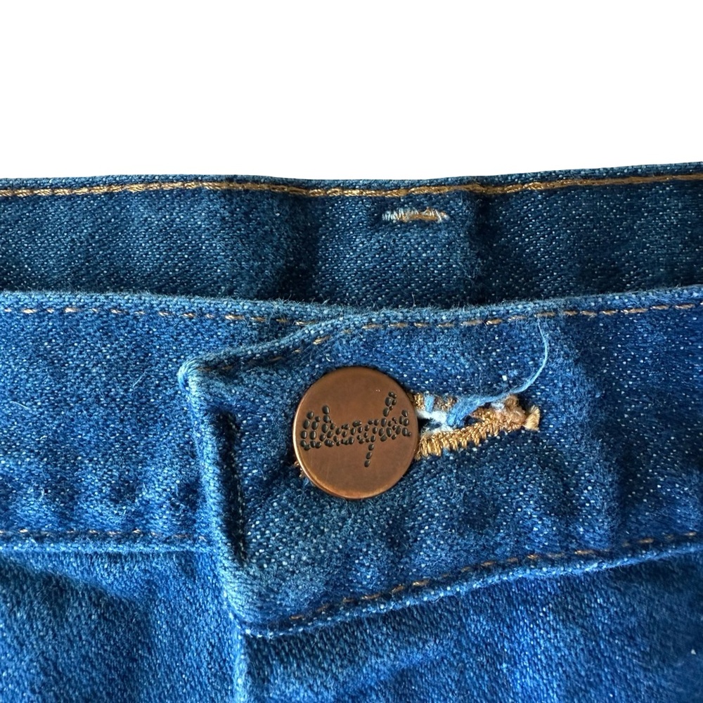 Wrangler Reworked Dark Stone Cut Off Jean Shorts High Rise Western Distressed - Picture 5 of 7